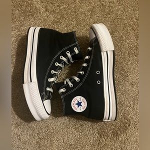 Women’s 7 (or kids 5.5) Platform Black Converses